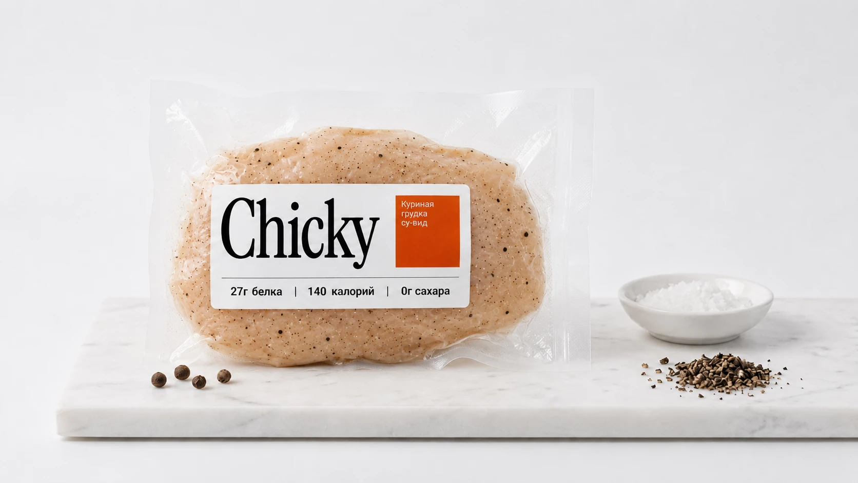 Chicky — Чёрный перец. Куриная грудка су-вид в вакуумной упаковке